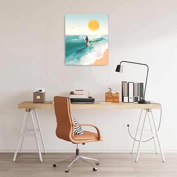 Beach Starfish Wall Decor Ocean Starfish Wall Art Sunset Scenery Coastal Theme Pictures Canvas Nature Seascape Painting Print Framed Artwork Decorations for Home Bathroom Living Room Bedroom Office 24"x20"-PawvioPets