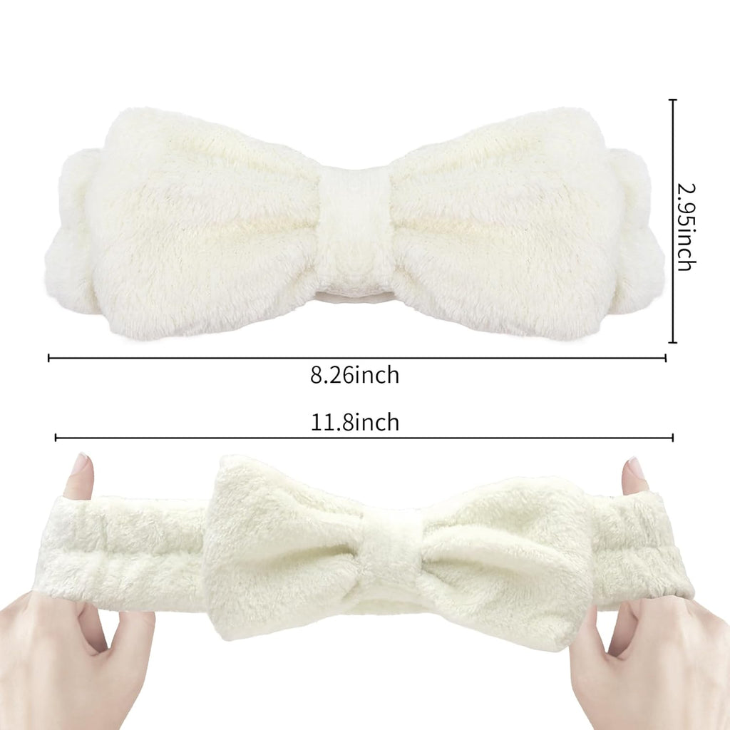 Semato 8 Pcs Creamy White Spa Headband Bachelorette Party Favor Set Skincare Headbands for Women Gifts and Party Supplies (creamy white)