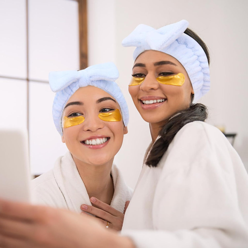 Semato 8 Pcs Blue Spa Headband Bachelorette Party Favor Set Skincare Headbands for Women Gifts and Party Supplies (Blue)