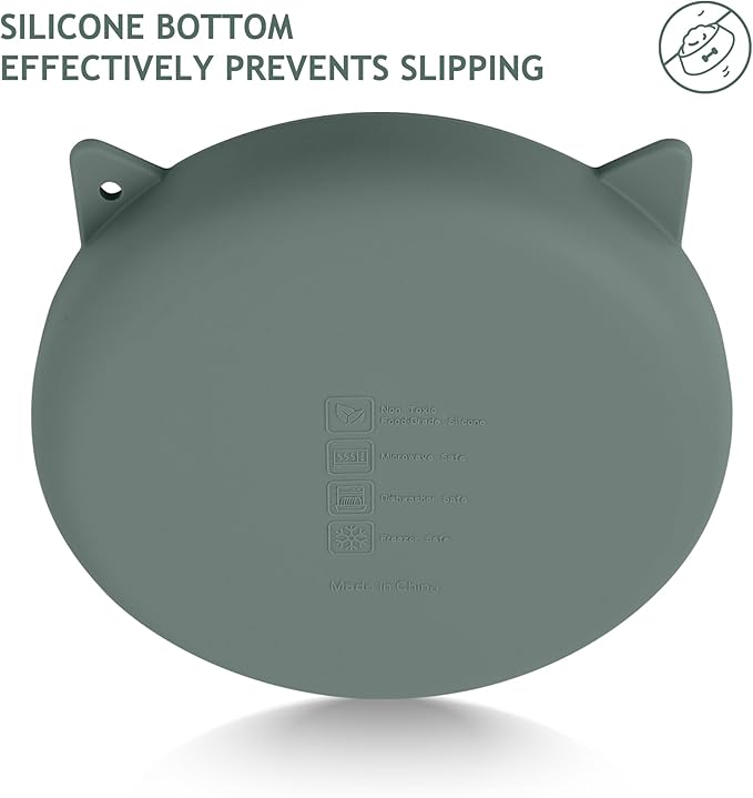 Coomazy Silicone Slow Feeder Dog Cat Bowls, Interactive Puzzle Toy for Pets Food Training, Keeps Dogs Cats Busy, Prevents Puppy Kitty Overeating (Dark Green, 1.4Cup)-PawvioPets
