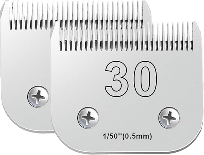 2PCS 30 Blades Dog Grooming Blades Compatible with Andis Dog Clippers,Dog Clipper Blades Compatible with Oster A5,Wahl km10 Dog Clippers for Animal Dog Cat Horse,Stainless-Steel Blade Sharp-PawvioPets