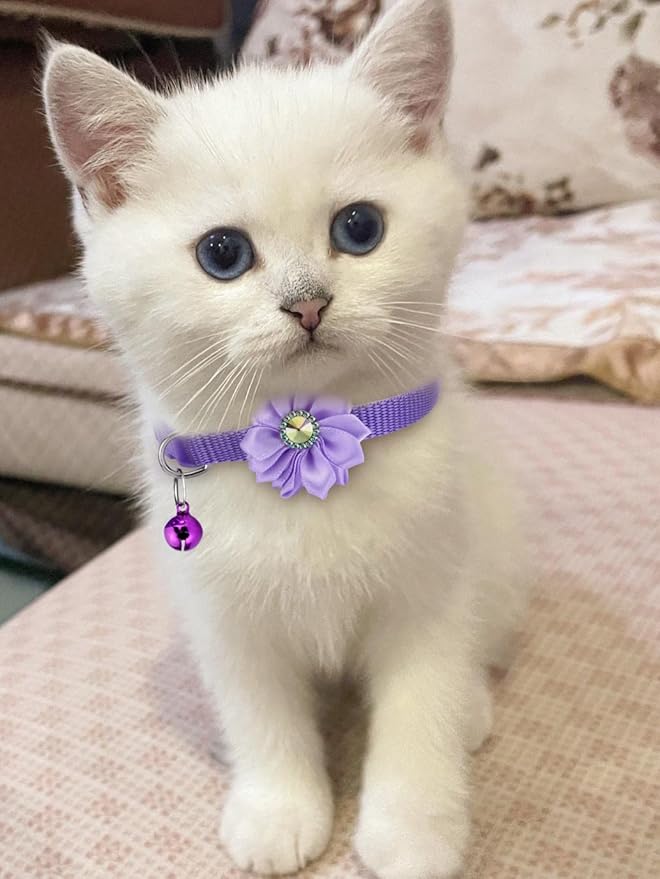 16 PCS Cute Cat Collars Breakaway with Bell for Boy Cats and Girl Cats Gifts-PawvioPets