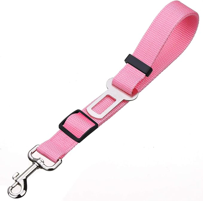 Elisel Elisel 2 Packs Adjustable Length Pet Dog Cat car seat Belt Pet seat Belt Pet Accessories for Dogs Cats and Pets (Pink)-PawvioPets