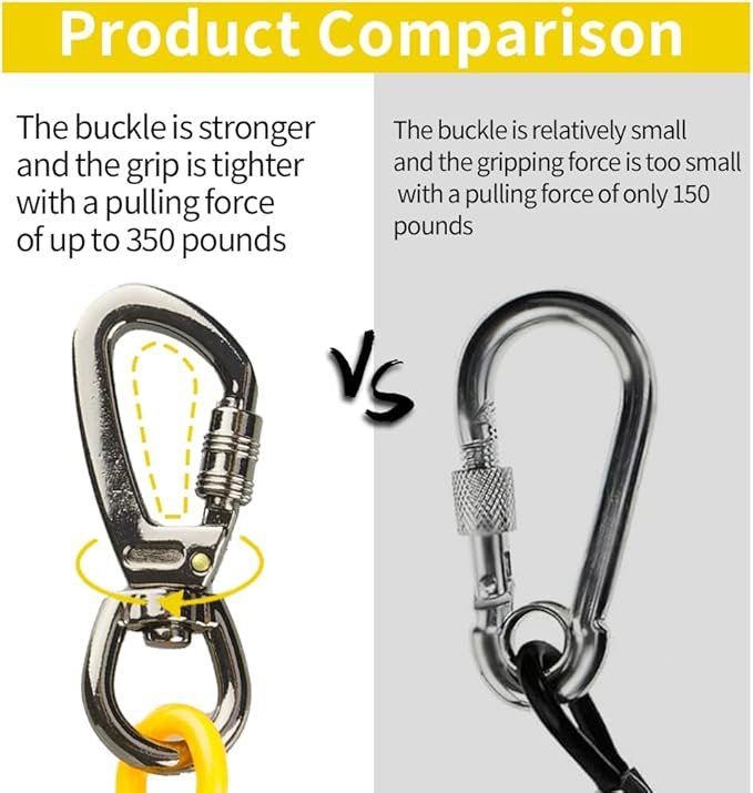 Dog tie Out Cable, 10/20/25/30/50/70/100 feet, Suitable for Dogs up to 350 pounds, Dog Cable with Swivel Buckle, Lightweight, Non-Winding, for Outdoor Camping, Yard Dog Cable (Yellow, 100FT)-PawvioPets