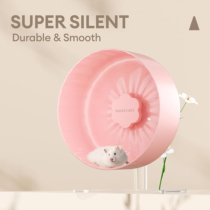 BUCATSTATE Hamster Exercise Wheel 10.2", Upgraded Super-Silent Spinner Hamster Running Wheels with Adjustable Base & Rust-roof Bearing for Dwarf Syrian Hamster Gerbils Rats-PawvioPets