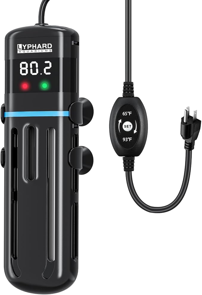 Electronic Aquarium Heater, 500W Small Fish Tank Heater, Adjustable Submersible Heater PID Temperature Control with LED Digital, Water Dry Automatic Shut Off for Fresh Seawater-PawvioPets