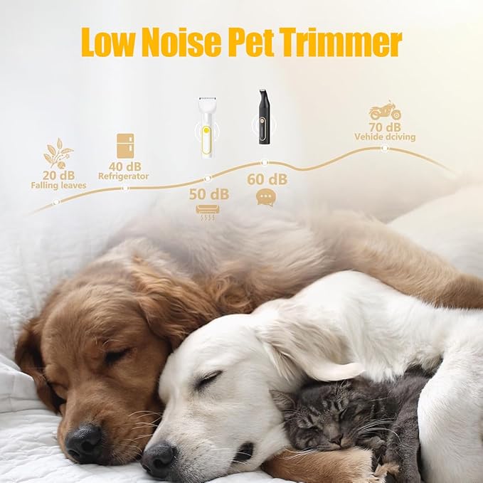 Dog Clippers Grooming Kit, 4-in-1 Low-Noise Dog Paw Trimmer, Shaver, Nail Trimmer and Nail Grinder 2025 New Electric Cordless Pet Grooming Kit-PawvioPets