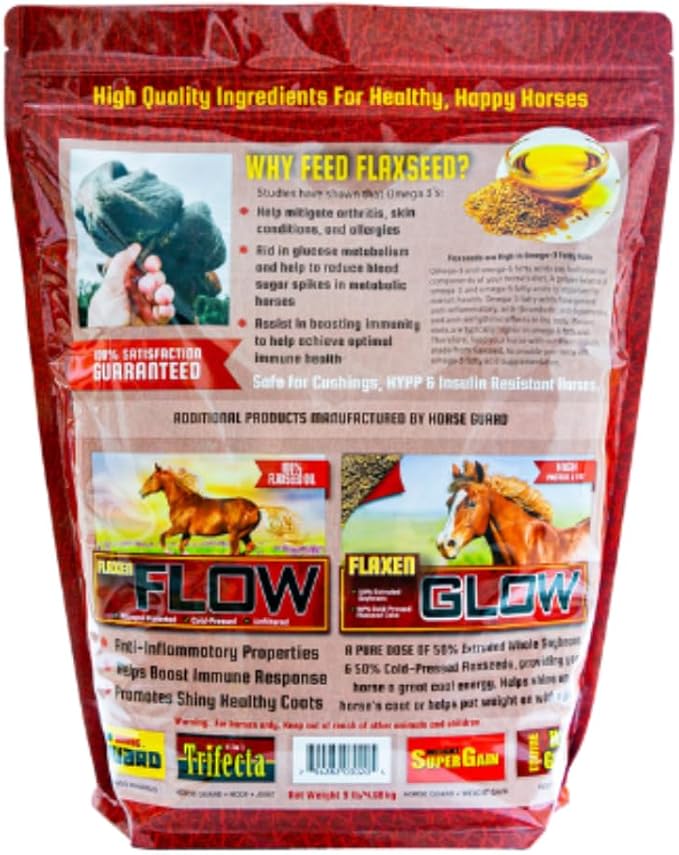 Flix 9 lb, 100% Flaxseed Healthy Treats for Horses, High in Omega-3-PawvioPets