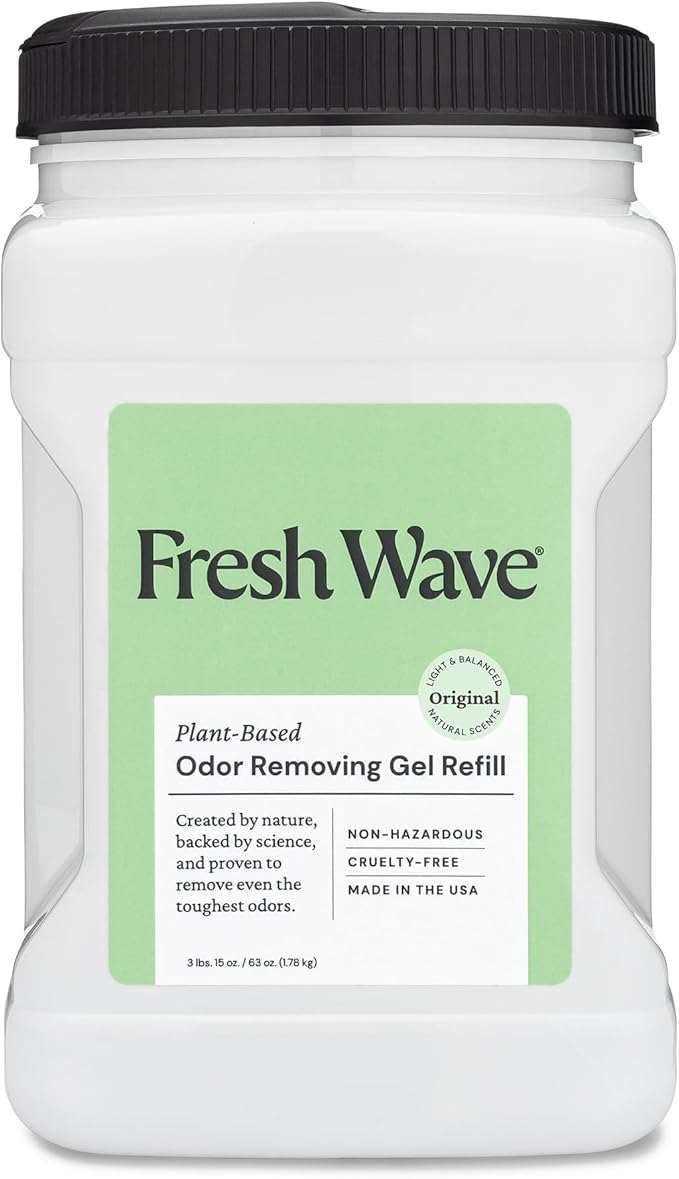 Fresh Wave Original Scent Odor Removing Gel Refill, 63 oz. | Safer Odor Absorbers for Home, Cooking, Trash, & Pets Areas | Natural Plant-Based Odor Eliminator-PawvioPets