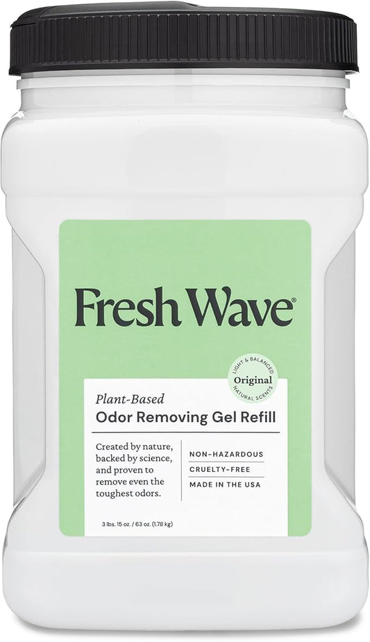 Fresh Wave Original Scent Odor Removing Gel Refill, 63 oz. | Safer Odor Absorbers for Home, Cooking, Trash, & Pets Areas | Natural Plant-Based Odor Eliminator-PawvioPets