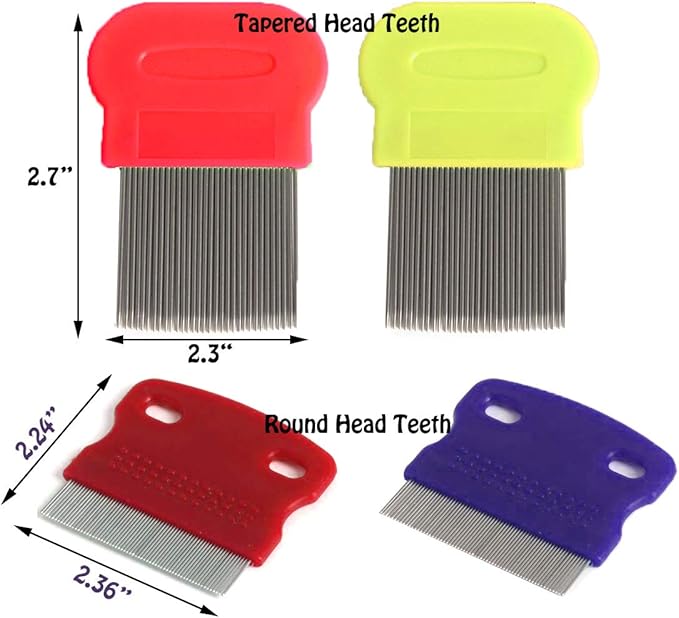 7 Pcs Pet Dog Grooming Comb, Metal Head Comb for Long Hair, Dog Tear Stain Remover Combs, Hair Combs Remover for Dogs Cats, Pet Grooming Tool Removes Crust, Mucus and Stains - 5 Types-PawvioPets