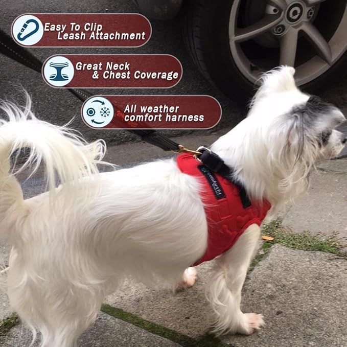 Comfort fit All Weather Step-in Dog Harness - Adjustable Small Dog Harness Medium Sized Dogs - Soft Padded Easy Walk Dog Vest Harnesses-PawvioPets