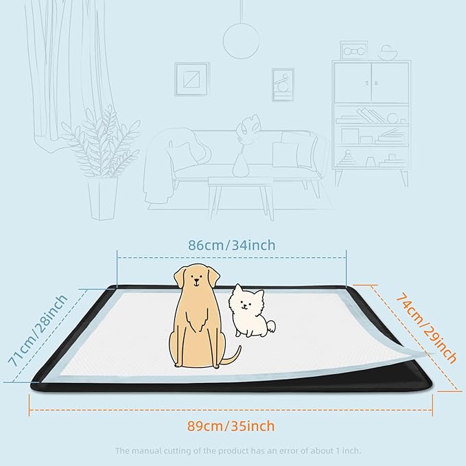 Dog Pee Pad Holder, Oxford Cloth Material, Fit 28"x34" Pad,Puppy Pad Holder, 8 Powerfu Magnetic Clips, Indoor Dog Potty, Black-PawvioPets