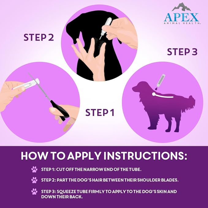 Apex Plus Flea and Tick Prevention for Dogs | Large (45-88 lbs) | 6-Month Supply | Dog Flea and Tick Treatment | 24-Hour Activation, Waterproof, 30-Day Protection-PawvioPets