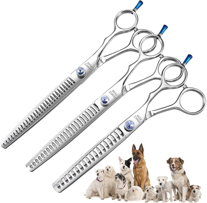 Fenice Professional 7/7.5/8 Pet Grooming Scissors Thinning Cutting Shears for Dog s/Cats Thinning Rate:70-80%(8.0 inch)-PawvioPets