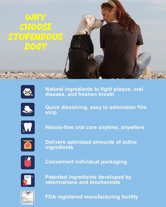 Breath Freshener Strip: Pet Dental Care Supplement for Clean Teeth, Fresh Breath, & Healthy Mouth - Dog Bad Breath Treatment, Brushless Oral Care Toothpaste for Dogs & Cats (30 Strips)-PawvioPets