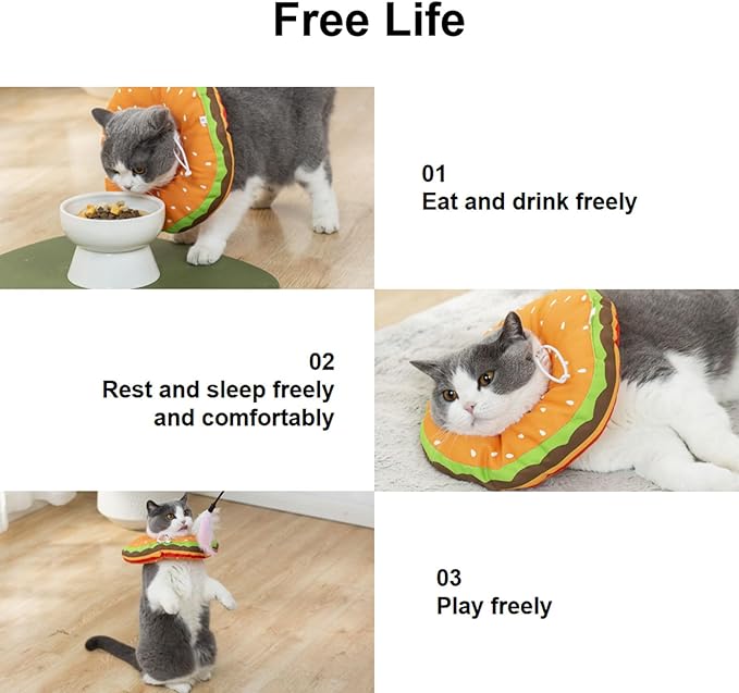 EWES Cat Cone Collar Soft S Size Alternative Neck Cones to Stop Licking Kitten Comfy Elizabethan Collars After Surgery Neuter Dog Donut Collar for Pet e Collar Recovery Shame-PawvioPets