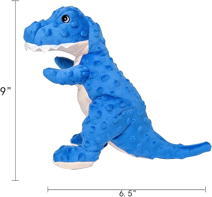DODODOLA Dog Toys Dinosaur Dog Toy Blue Stuffed Animals Chew Toy Plush Squeaky Dog Birthday Toys for Small Large Big Dogs-PawvioPets