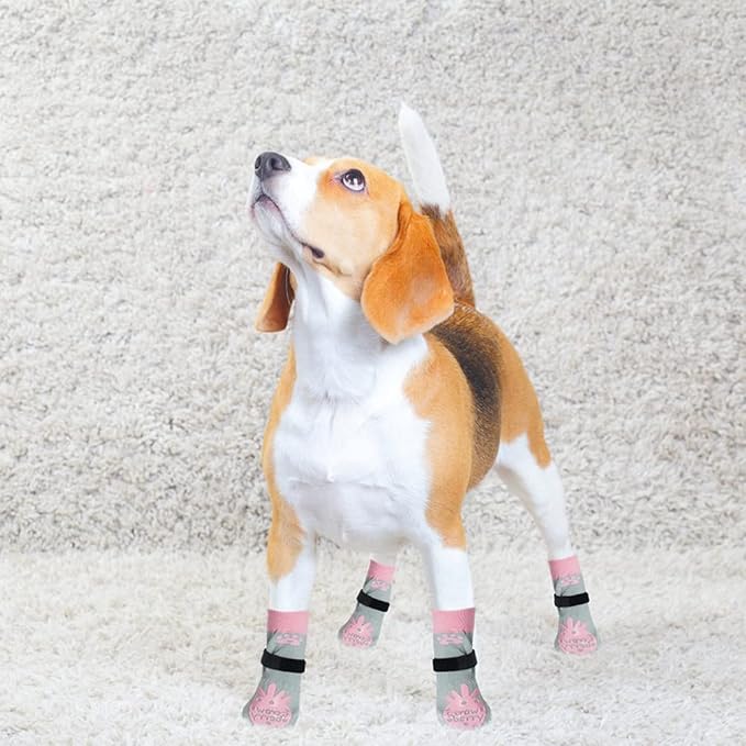 BEAUTYZOO Anti-Slip Dog Socks,Dog Shoes for Hot/Cold Pavement,Paw Protectors with Grips 3 Pairs for Puppy Small Medium Large Senior Old Dogs,Dog Socks to Prevent Licking and Hardwood Floor Protection-PawvioPets