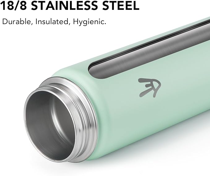 Enerbone 24 oz Insulated Water Bottle, Stainless Steel Bottle with Carrying Strap, Double-Wall Vacuum Insulation Design, Leakproof Sports Bottle with Straw, Keep Drinks Cold or Hot for Hours-PawvioPets