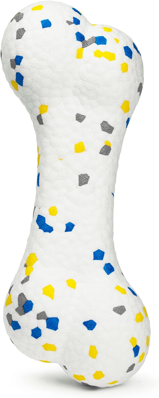 7.28" Indestructible Large Bone Balls for Aggressive Chewers Durable Stick Bouncy Interactive Chew Toy for Dogs Fetch Game Lightweight Floating Outdoor Training, White-PawvioPets