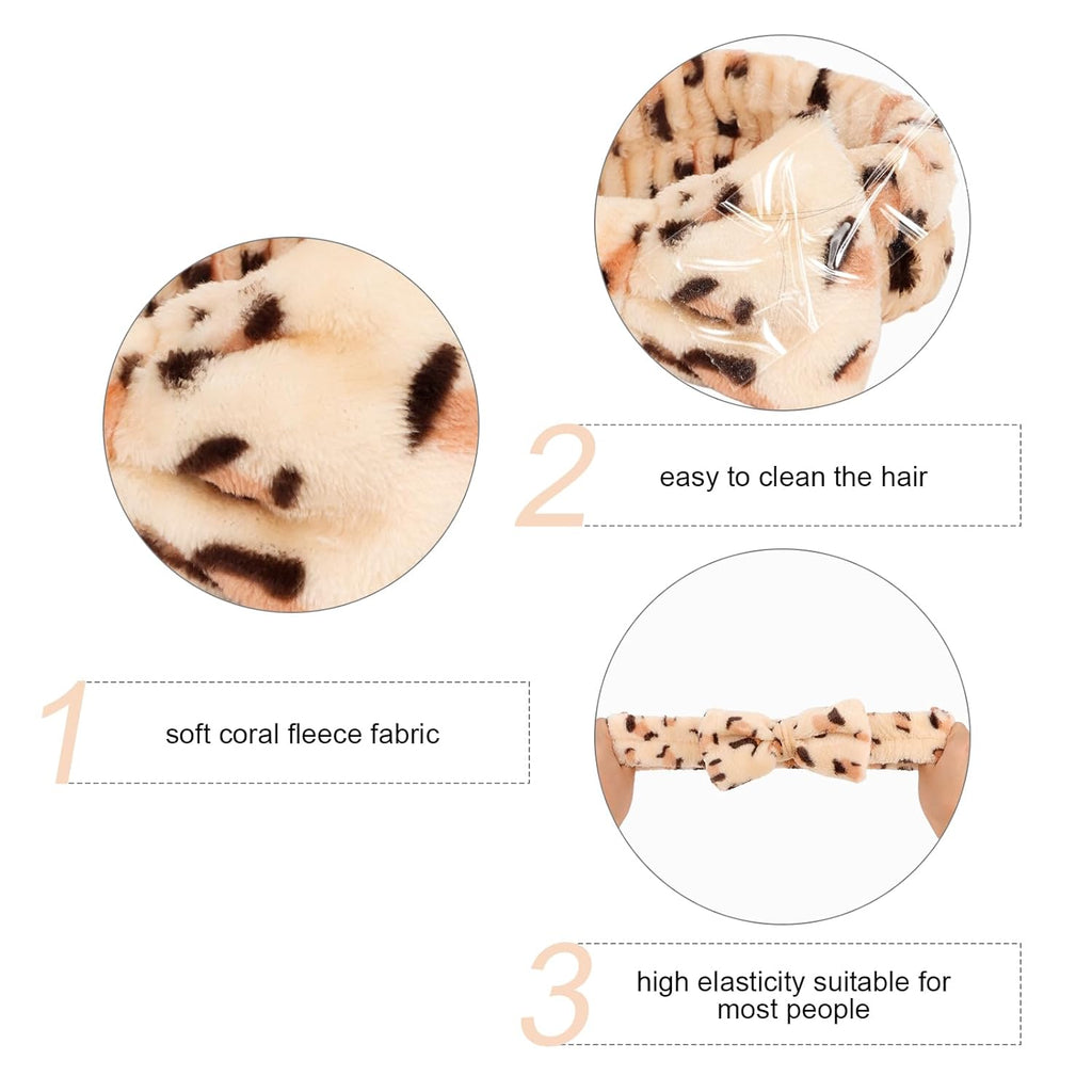 Semato Leopard Spa Headband Bachelorette Party Favor Set Skincare Headbands for Women Gifts and Party Supplies (leopard)