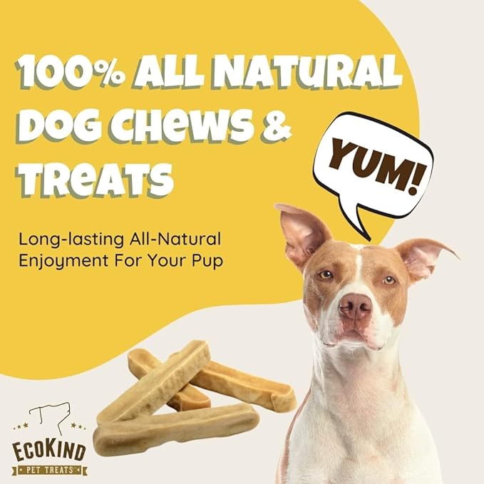EcoKind Premium Gold Yak Cheese Himalayan Dog Chews, Dog Treats Large Breed, All Natural, High Protein, for Aggressive Chewers, Large - 3 Chews-PawvioPets