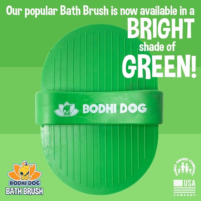 Bodhi Dog Shampoo Brush - Pet Grooming & Bath Supplies for Dogs and Cats - Bath Brush for Long & Short Hair - Premium Scrubber for Shower, Bathing & Massage (One Pack, Green)-PawvioPets