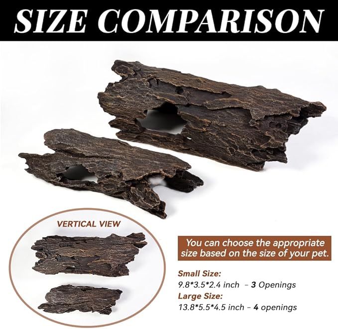 Fish Tank Decorations - Large Aquarium Decorations Air Bubbler Tree Fish House for Betta Hideout Caves Buddha Decor Temple Ruins Arched Betta Fish Accessories Reptile House Shelter Decor (Wood A-M)-PawvioPets