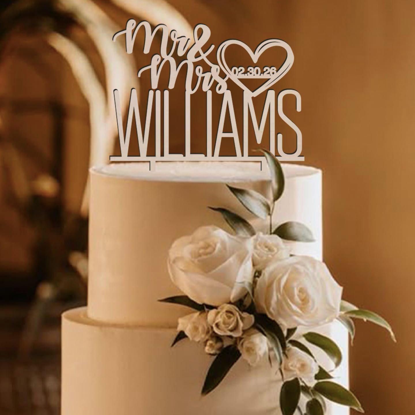 Wedding Cake Toppers/Wedding Cake Toppers Bride and Groom/Custom Cake Topper/Customizable Anniversary Mr and Mrs Cake Topper/Rustic cake topper/Date wedding Cake topper.Wood Cake topper