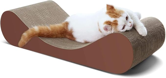 Bone Cat Scratcher Cardboard Lounge Bed, Cat Scratching Post, Durable Board Pads Prevents Furniture Damage-PawvioPets