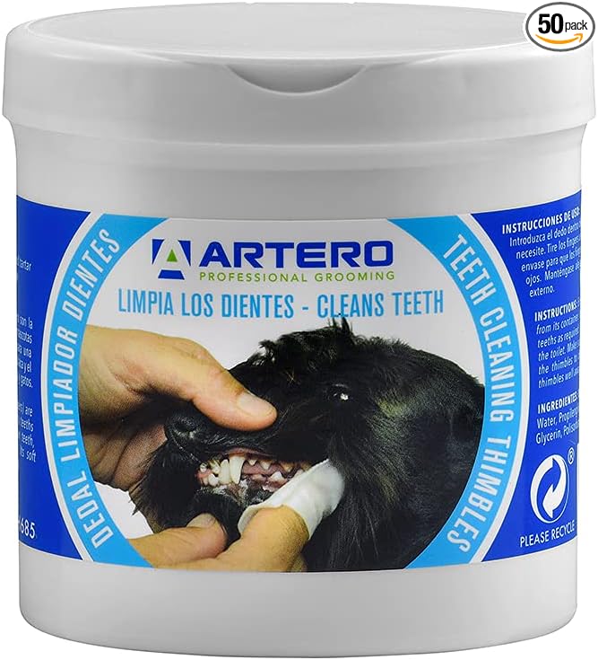 ARTERO Disposable Teeth Cleaning Wipes for Dogs and Cats - 50 Wipes-PawvioPets