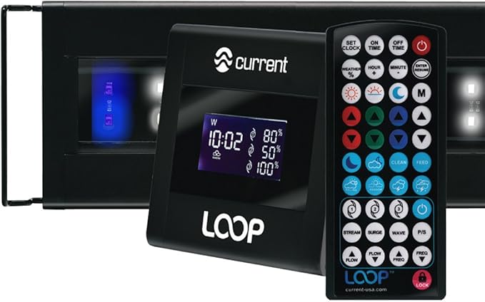 CURRENT USA 36-48" Inch Orbit Marine IC LED Saltwater Reef Marine Aquarium Light | 24 Hour IR Lighting & eFlux Wave Pump Control | Adjustable Color Spectrum for Fish Tank (4106)-PawvioPets