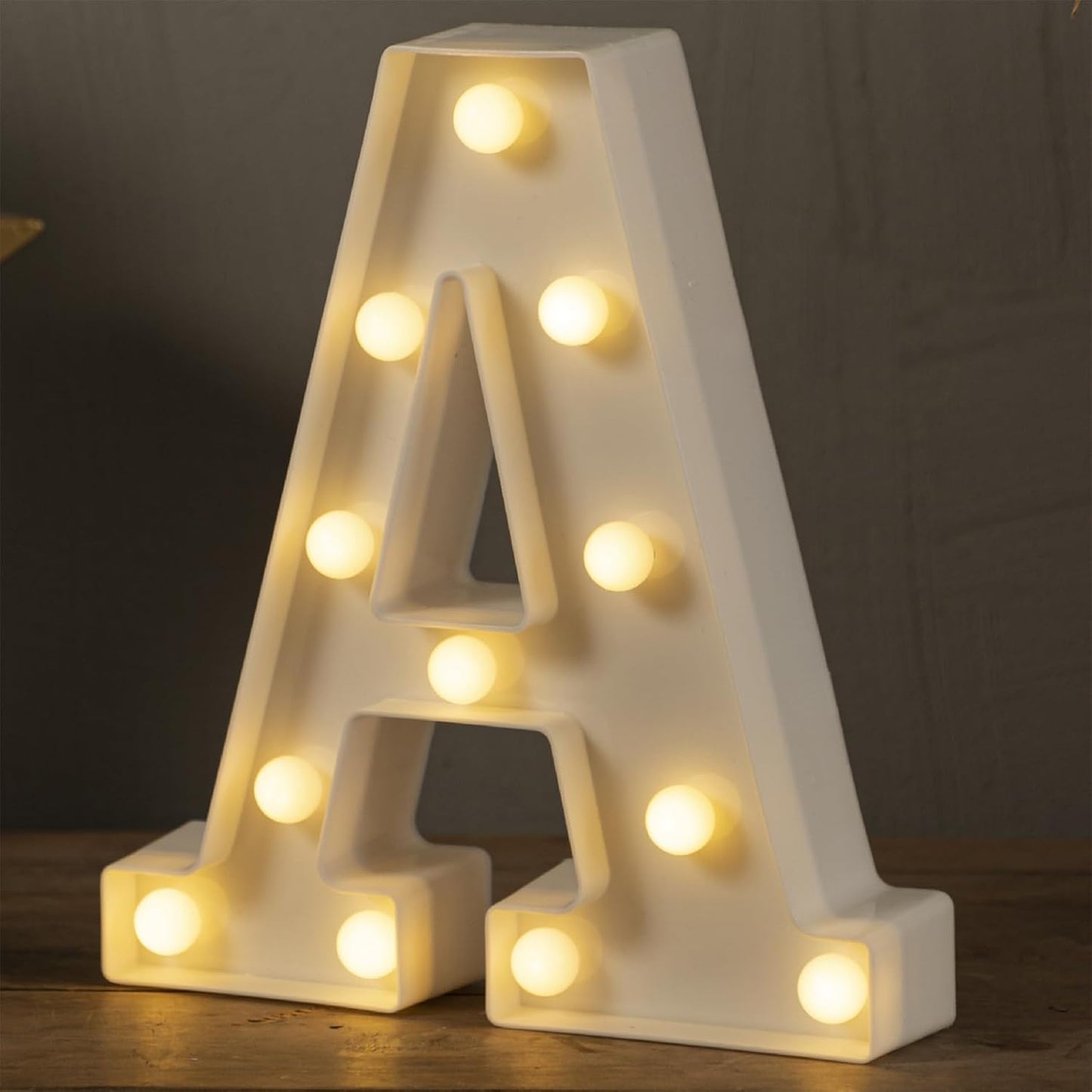 HXWEIYE Light Up Letters A, LED Marquee Letters Lights Sign 26 Alphabet and 10 Number Big Light Letter for Party Birthday Bar Battery Powered Christmas Decor Letter Lights (Warm White)