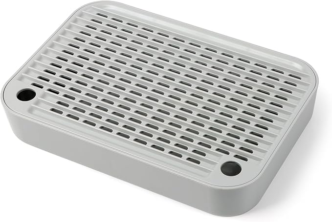 Cat Litter Box Ramp Mat with Filter Function, Cat Step Pedal Stool for Self-Cleaning Litter Box, Easy to Clean, Ideal for Kitten & Elderly Cats (Light Grey)-PawvioPets