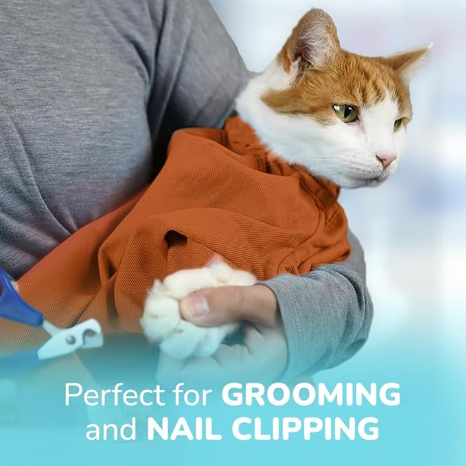 Cozy Comfort Carrier - Extra Large Caramel Pet Carrier for Cat and Cat Restraint for Medication Administration, Nail Clipping, Travel, Vet Visits, and Dental Care-PawvioPets