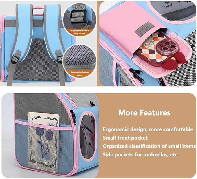 Cat Dog Carrier Backpacks,Pet Backpack Carrier, Bubble Backpack Pet Carriers with Breathable Mesh for Cats Small Dogs Puppies Animals for Travel, Hiking, Camping or Outdoor Use (Yellow)-PawvioPets