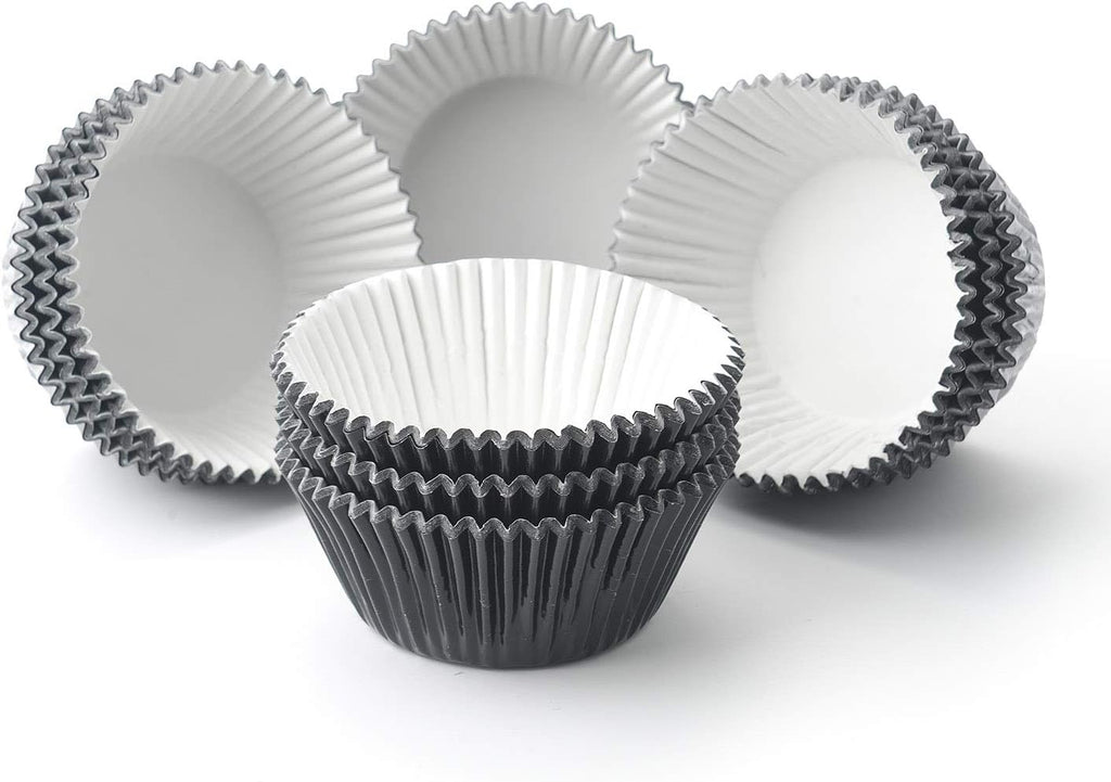 Gifbera Standard Black Foil Cupcake Liners Muffin Wrappers, 200-Count