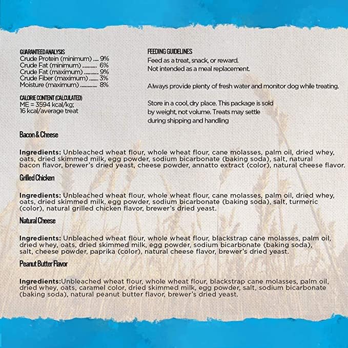 Blue Dog Bakery Natural Dog Treats, Mini Crunch, Assorted Flavors, 16.2oz, 3 Count-PawvioPets