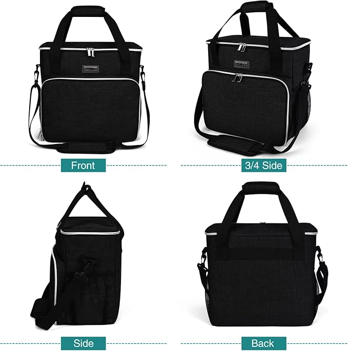 BAGLHER Dog Travel Bag, Pet Travel Bag (All Pet Travel Supplies), with 2 Pet Food Containers and 2 Collapsible Silicone Bowls; Essential Kits for Pet Travel Black-PawvioPets