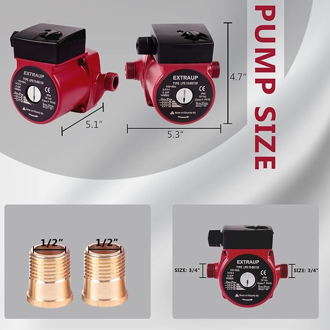 3/4 NPT 110V Hot Water 3-Speed Cast Iron Circulation Pump Circulator Pump-PawvioPets