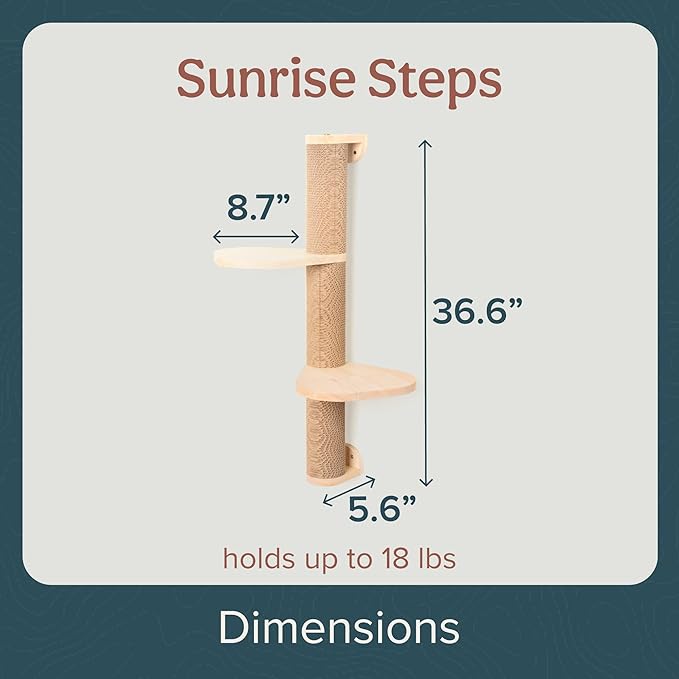 Cat Climbing Wall System – Modern Floating Shelves & Perches for Cats - Sunrise Steps | Ascentials by FurHaven-PawvioPets