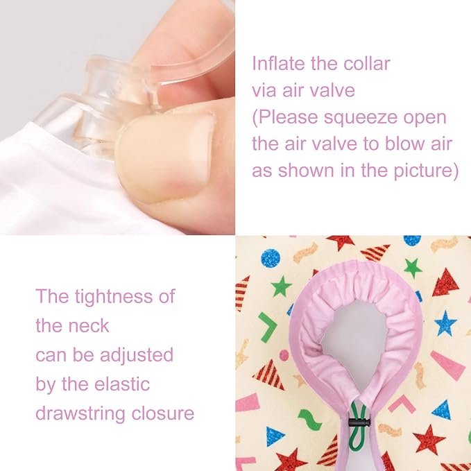 CuteBone Inflatable Dog Donut Collar Alternative for Large Dogs After Surgery-Double Adjustable Neck Range P23SO00104L-PawvioPets