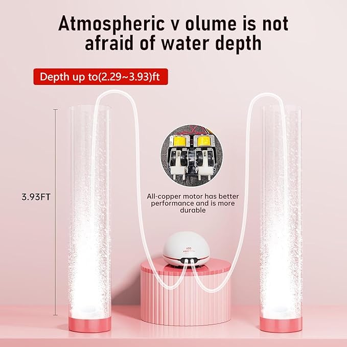 3w Ultra Quiet Aquarium Air Pump, Aquarium Aerator Adjustable Airflow, Single Hole Suitable for 70 to 100 GPH Fish Tank-PawvioPets