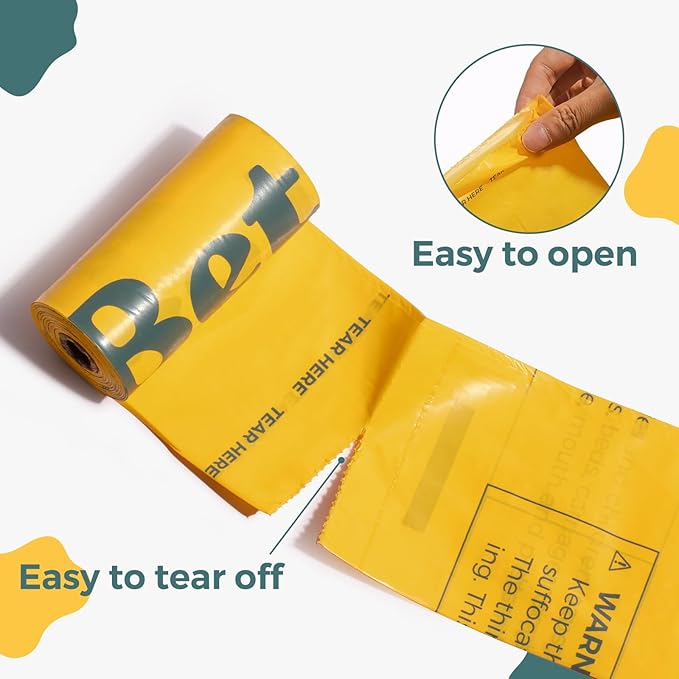 Dog Poop Bags Rolls Biodegradable 100% Leak Proof Thickened Dog Waste Bags -270 Count 18 Rolls - Cornstarch Based Doggie Poop Bag for Puppy and Big Dogs(Unscented)-PawvioPets