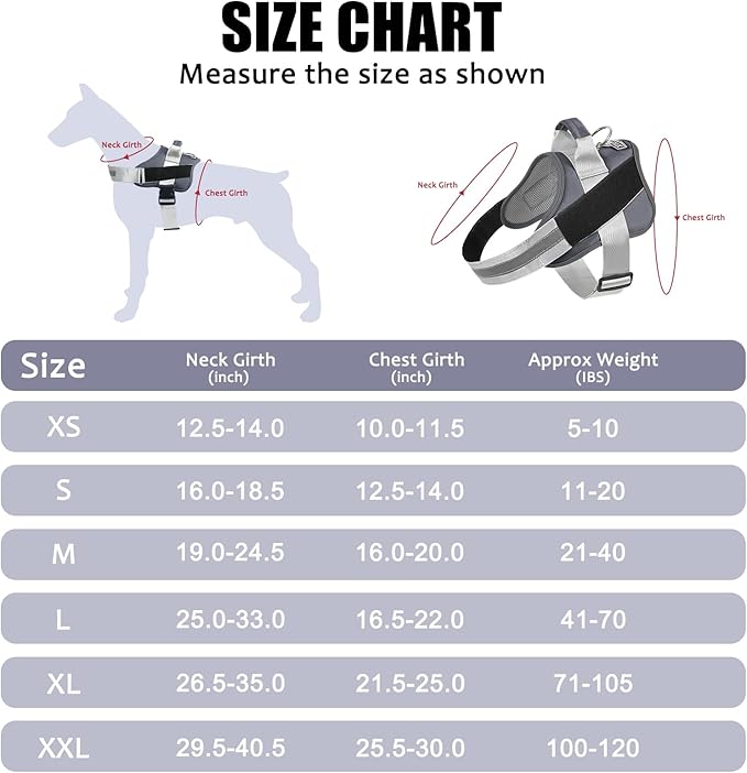 Bolux Dog Harness, No-Pull Reflective Dog Vest, Breathable Adjustable Pet Harness with Handle for Outdoor Walking - No More Pulling, Tugging or Choking-PawvioPets