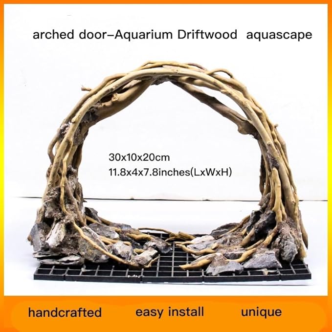 Aquarium Driftwood Centerpiece Aquarium Landscape, Handcrafted!!! Fish Tank hardscape Landscape (Small Silent Cave)-PawvioPets