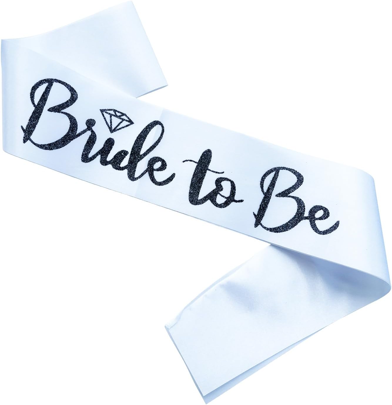 Bride to Be Sash, Bachelorette Party Sash for Bridal Shower Wedding Party Favors Accessories Supplies Engagement Gifts,White Satin with Glitter Letter Black