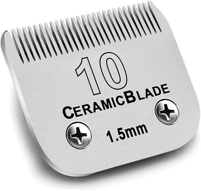 1Pack 10 Blade Dog Groomg Blades Compatible with Pet Clipper/Oster A5/Wahl KM Series Dog Clipper,Ceramic Blade & Stainless Steel Blade-PawvioPets