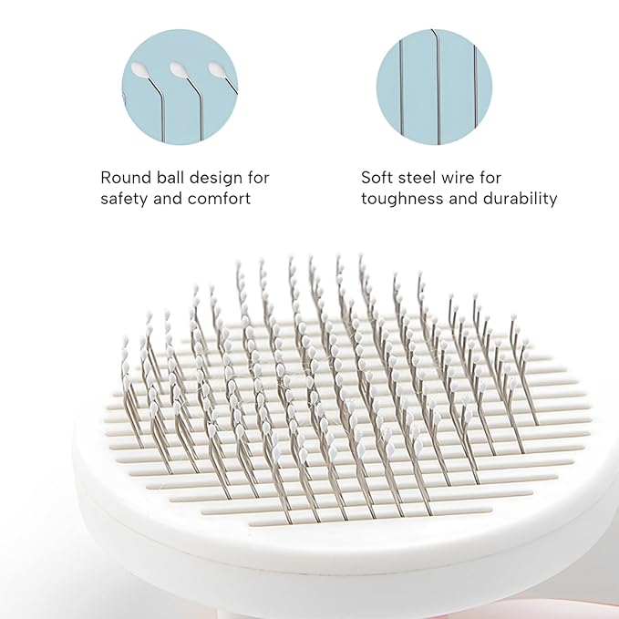 2PCS Pet Grooming Kit，Cat Brushes、Cat Nail Clipper，Cat Grooming Brush for Sedding and Grooming Fur（Grey）-PawvioPets